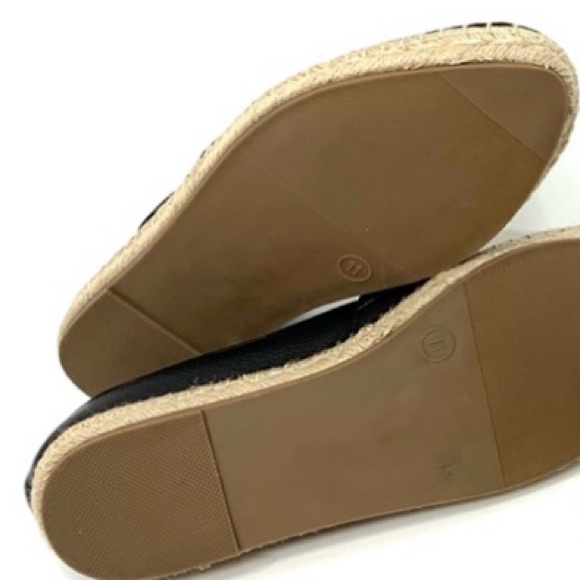 A New Day Maggie Black Faux Pebbled Leather Studded Espadrille Loafers Nwt Sz 11 - Picture 7 of 8